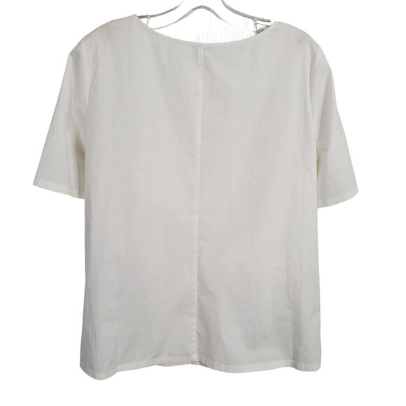 Sundance Size L Top Cotton Stretch Pullover Tie Front Pullover Blouse Summer - Picture 3 of 7